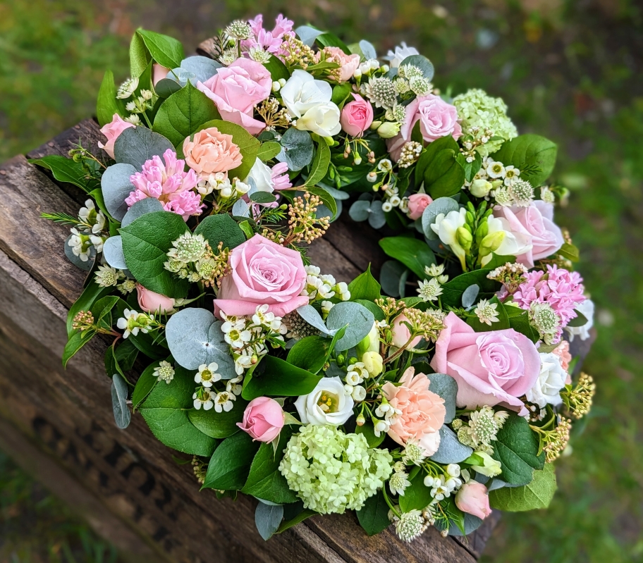 Pink and White Wreath