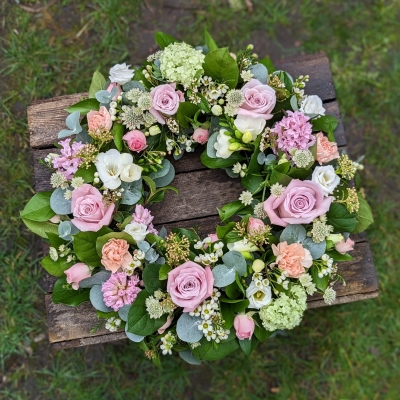 Pink and White Wreath