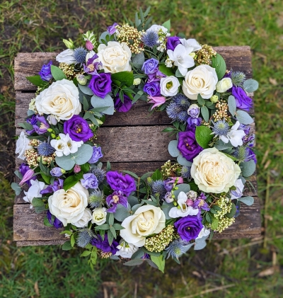 Purple and White Wreath