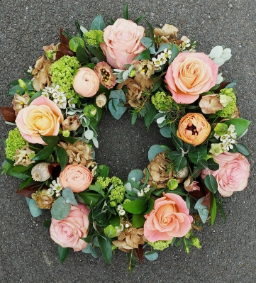 Peach and Orange Wreath