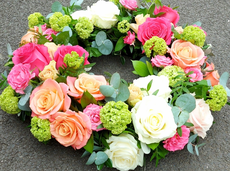 Vibrant rose wreath