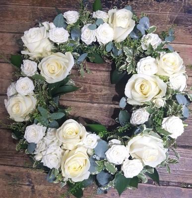 White Rose Wreath