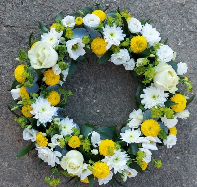 Yellow and White Wreath