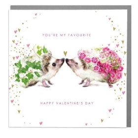 Valentine's Card   Hedgehogs