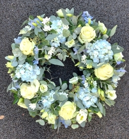 White and Blue Wreath